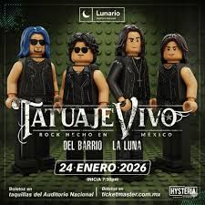tatuaje vivo, tatuaje vivo en cdmx, conciertos cdmx, conciertos en enero, conciertos en enero 2026