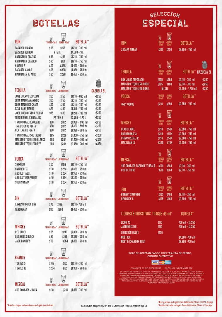 menu puede variar sin previo aviso