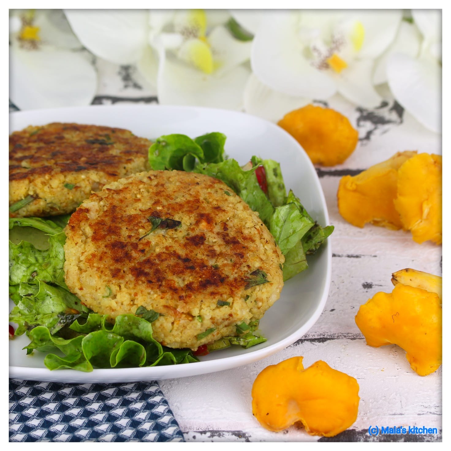 Hirselaibchen mit Eierschwammerl und Käse