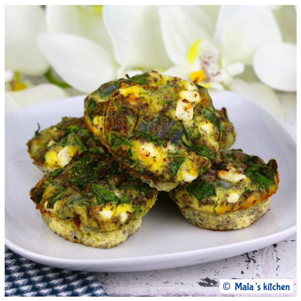 Omelettmuffins mit Spinat und Feta