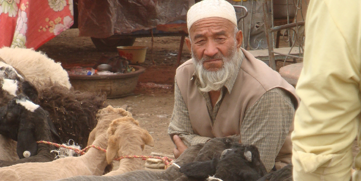 Kashgar-Old-Town-China-Uigur-Mudbrick-Houses-Market-Sheep-Muslim