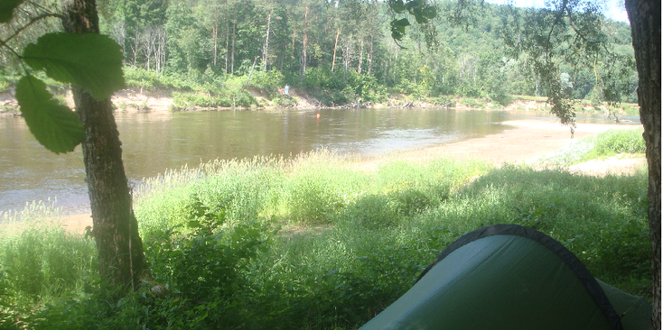 Sigulda-Pludmale-Camping-Tent-Gauja-National-Park-Campsite-River-Latvia
