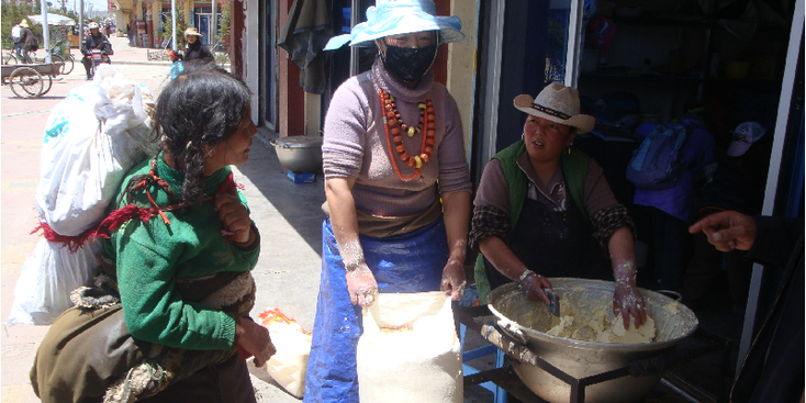 Zoige-Streetlife-Making-Bread-Street-China