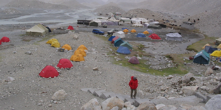 Mount-Everest-Basecamp-Tents-China-Tibet-Plateau-Mountain-Camping