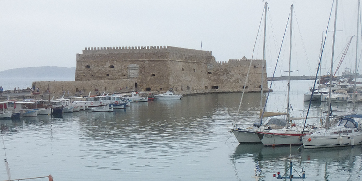 Heraklion-Crete-Capital-Greece-Harbour-Boats-Fort