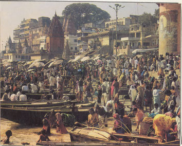 Varanasi-Ghat-Ganges-River-Shore-Burning-Boat-Holy-India