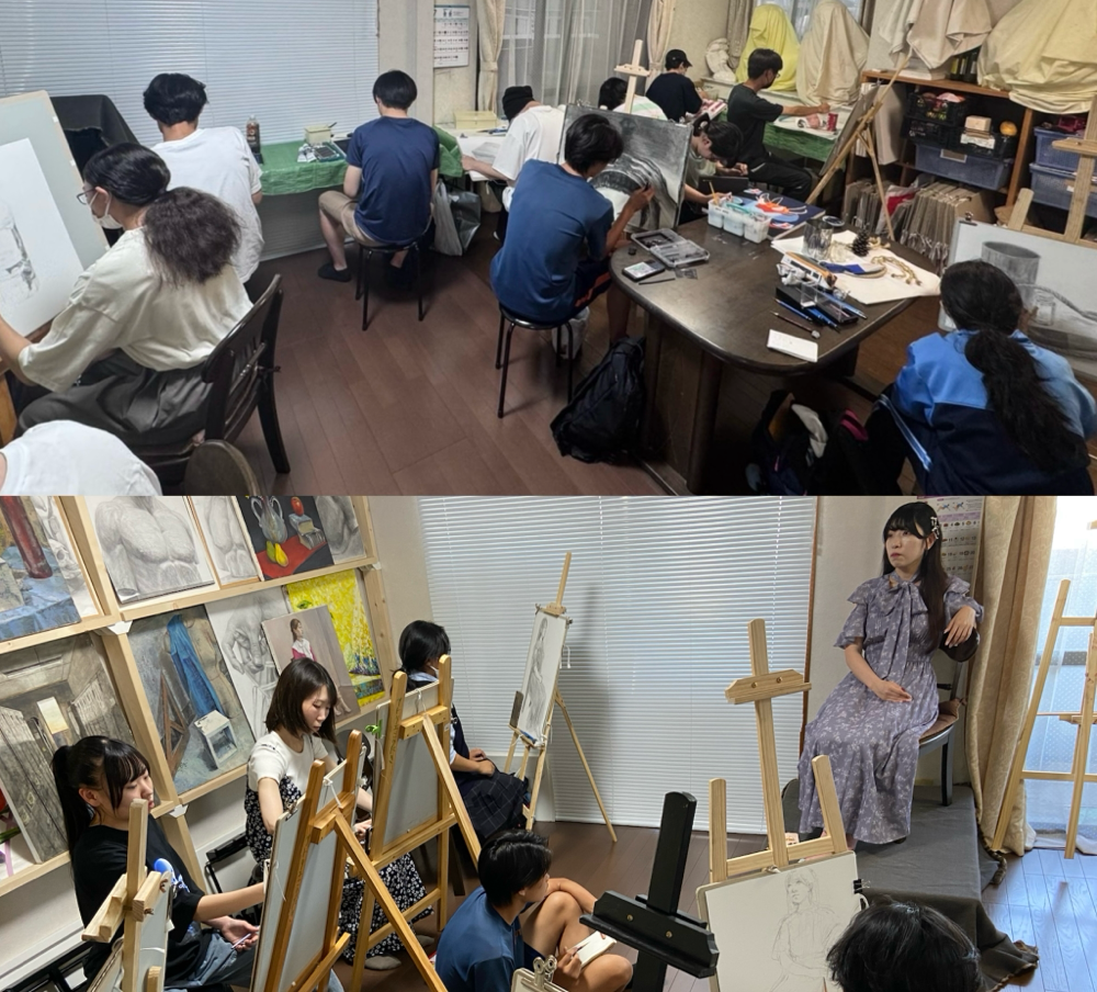 予備校講師が3時間で描く　私立美大入試対策静物画 アルミホイルのスケッチ」 講師の村です。アルミホイルを