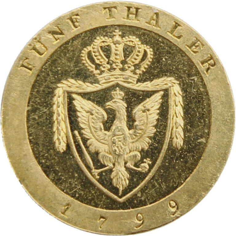 Goldmünze, Friedrich d'or 1799, sehr selten, Auktionsergebnis 17500 €