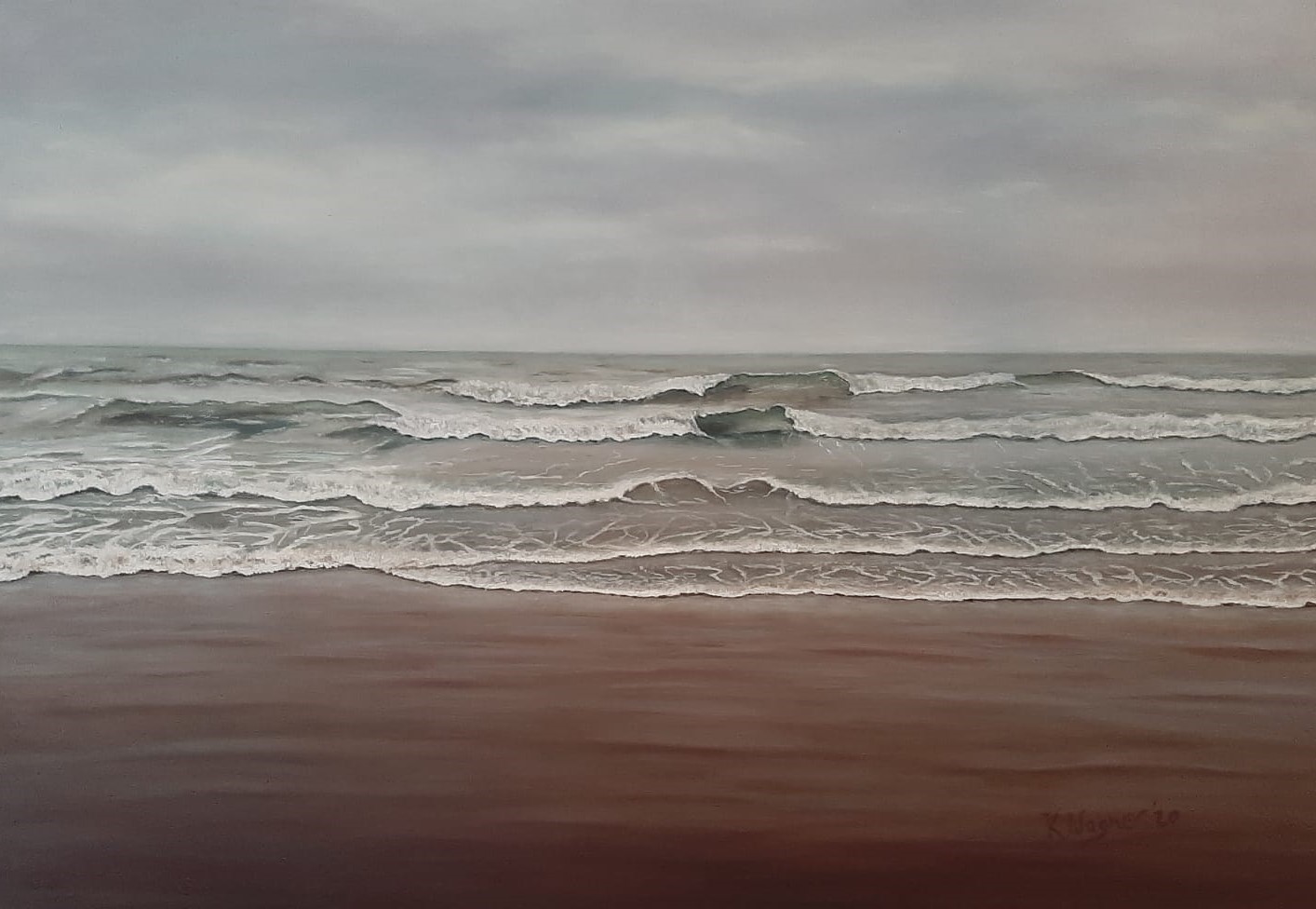 "Strand von Agadir": Öl auf Leinwand, 70x100 cm
