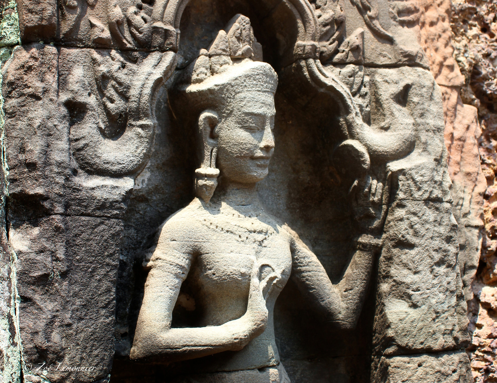 Bas relief de la cité khmere d'Angkor, Cambodge