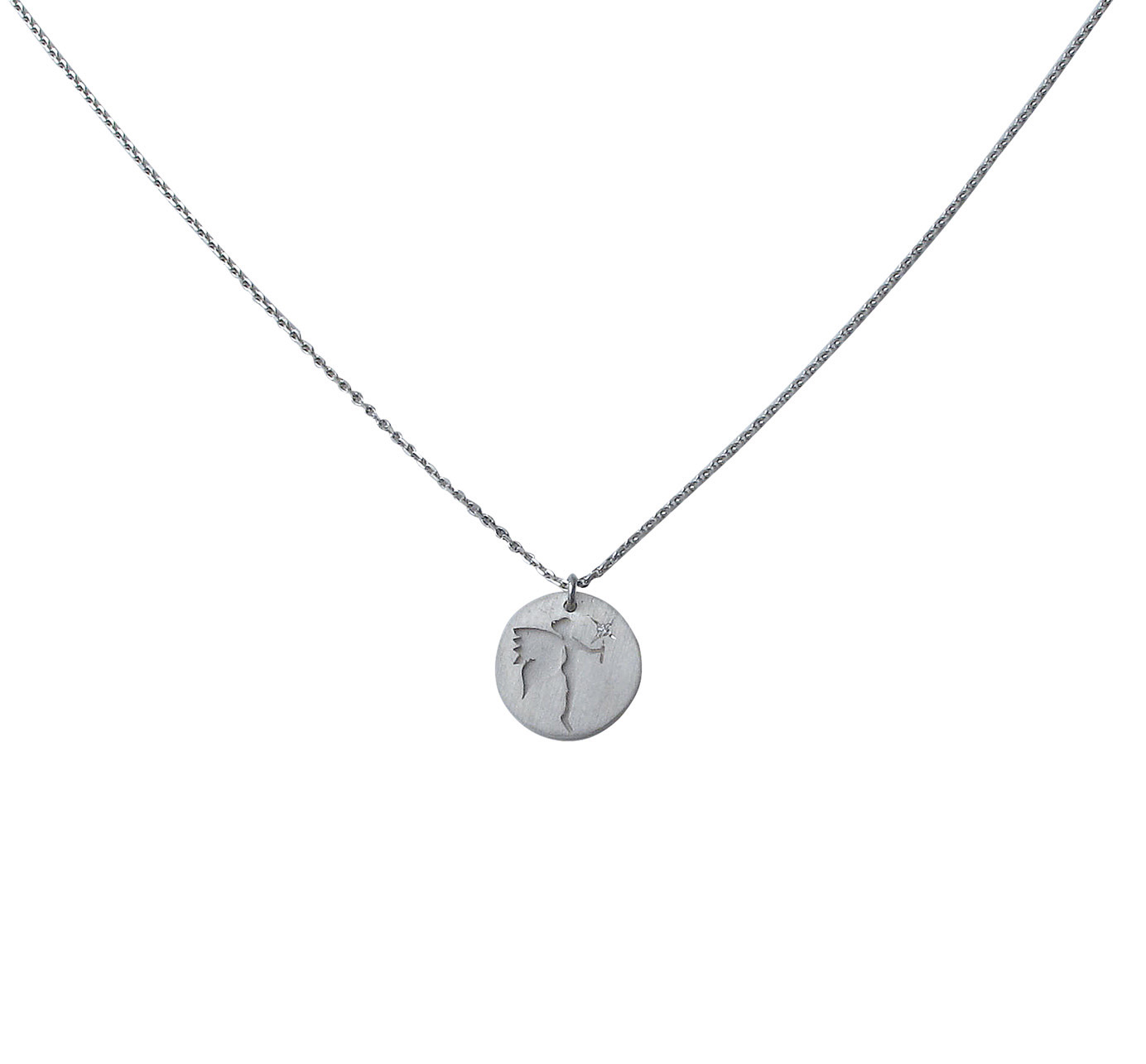 Glücksfee - Anhänger mit kleinem Diamant, aus 925 Sterlingsilber 250 Euro