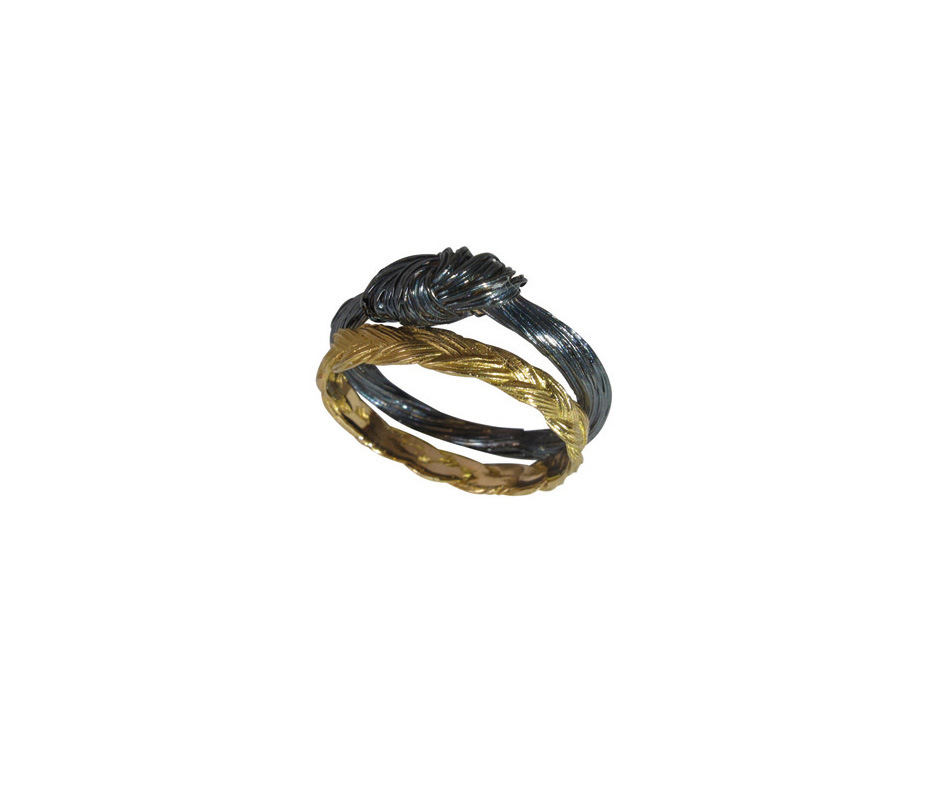 Ringe mit Pferdehaarstruktur aus 18 karat Rotgold und geschwärztem 925 Sterlingsilber ab 120 Euro   !Abverkauf! dieses Produkt gibt es nur noch solange der Vorrat reicht!