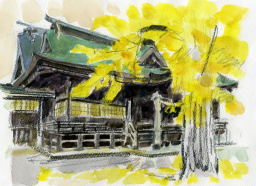 米子八幡神社本殿の絵