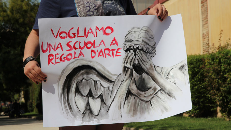 foto di Francesca Cannalire, all'incontro\protesta degli alunni tenutosi il 14 Settembre