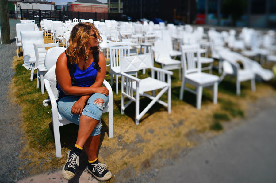 Tanita and 185 white chairs