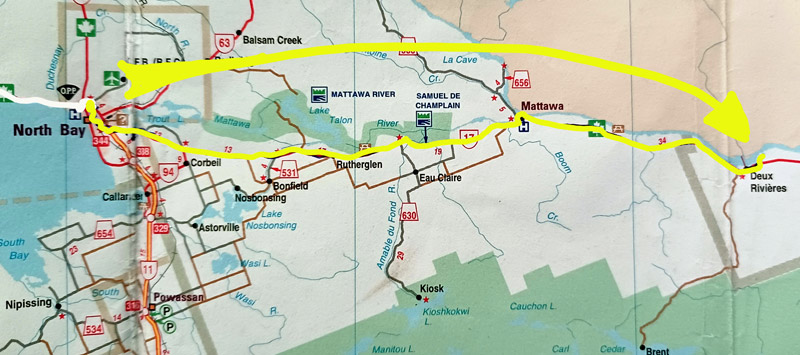Map: 93 North Bay - Deux Rivières