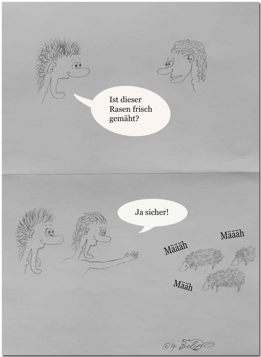 Bild:Rasen,Mähen,Witz,lustig,funny,Spass,Cartoon,David Brandenberger,d-t-b.ch,d-t-b,