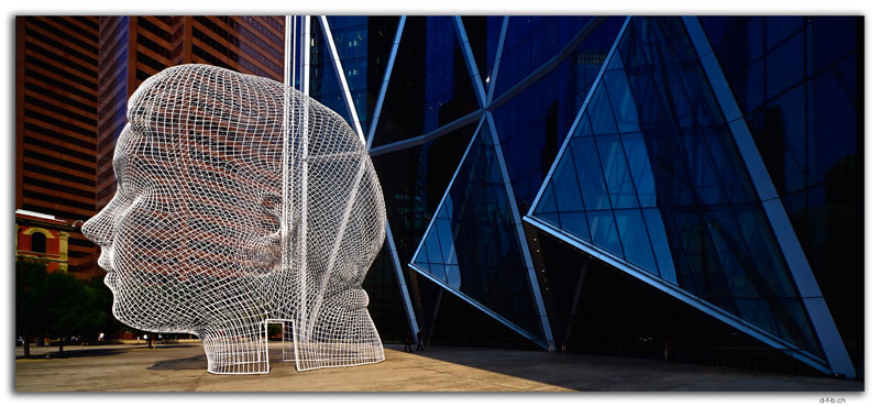 CA0711.Calgary.Bighead Sculpture at the Bow