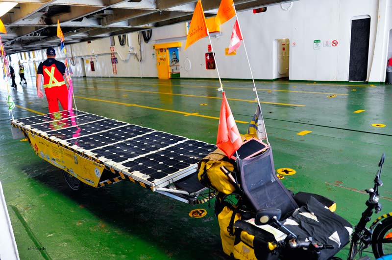 Solatrike on the ferry to PEI