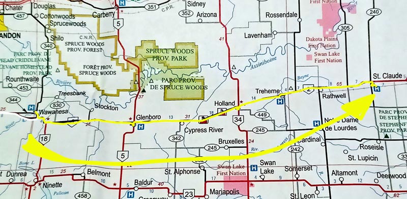 Map 68: Wawanesa - Saint Claude
