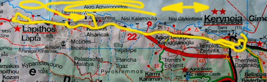 Tag 150: Girne - Lampousa (Suche) - Girne Hafen