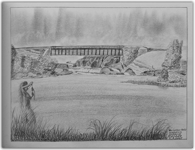 Sketch: Vermilion Falls