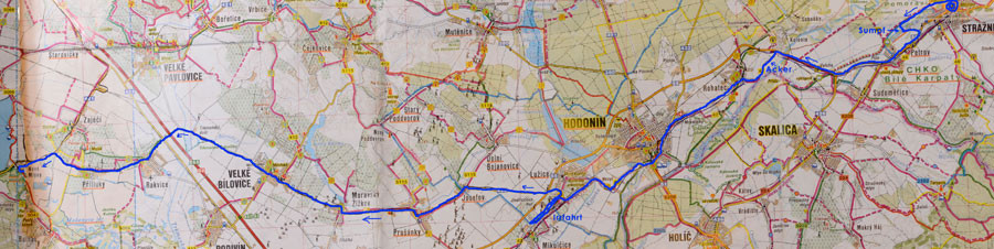 Karte Tag2: Straznice - Nove Mlyny