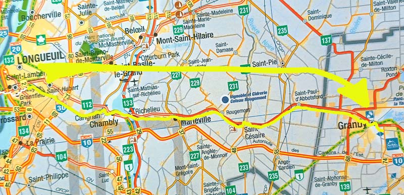 Map 100: Montréal - Granby