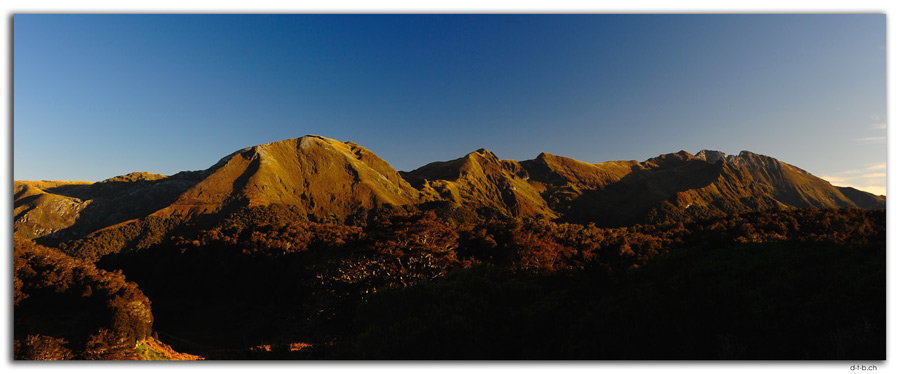 NZ0523.Kahurangi N.P.Mt.Arthur in the evening