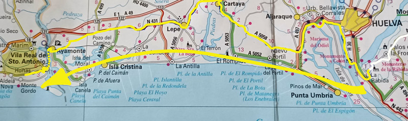 Map 185: La Rabida - Monte Gordo