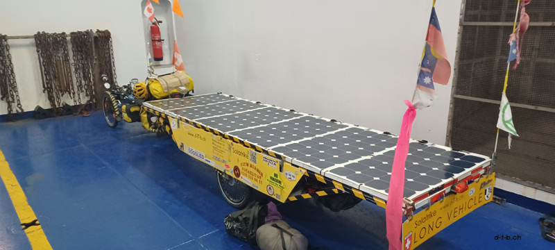 CA. Solatrike inside the ferry to Newfoundland