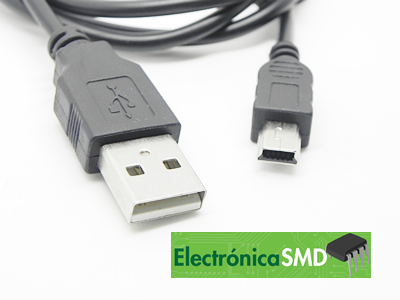 Cable USB tipoA macho a tipoB mini  Electronica Electronico Guatemala ElectronicaSMD