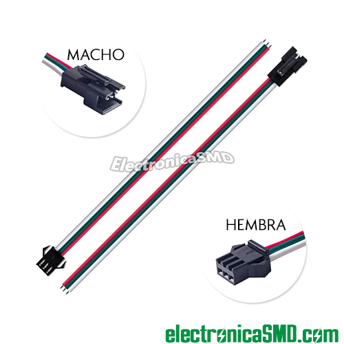 cable jst guatemala, cable con conector jst guatemala, jst 3 pines, cable, electronica, electronico, cable led, jst polarizado 3 pines, cable conexion