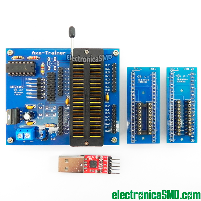 placa base axe trainer de programacion para picaxe cable programador para programar, placa base axe trainer de programacion para picaxe cable programador para programar guatemala, picaxe guatemala 20m2 20x2 18m2