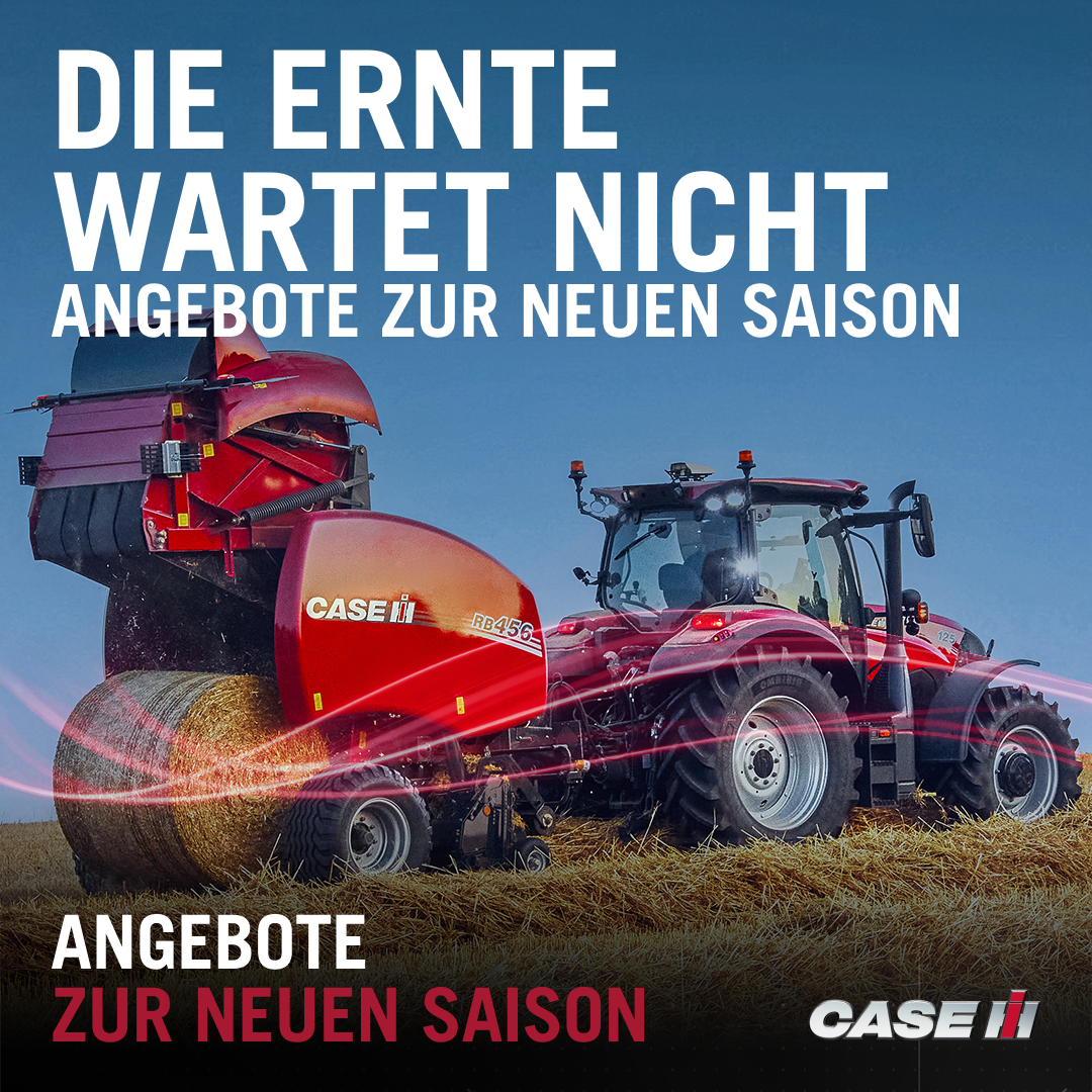 Aktuelles Angebot Case IH Pressen - Case IH Traktor mit Rundballenpresse