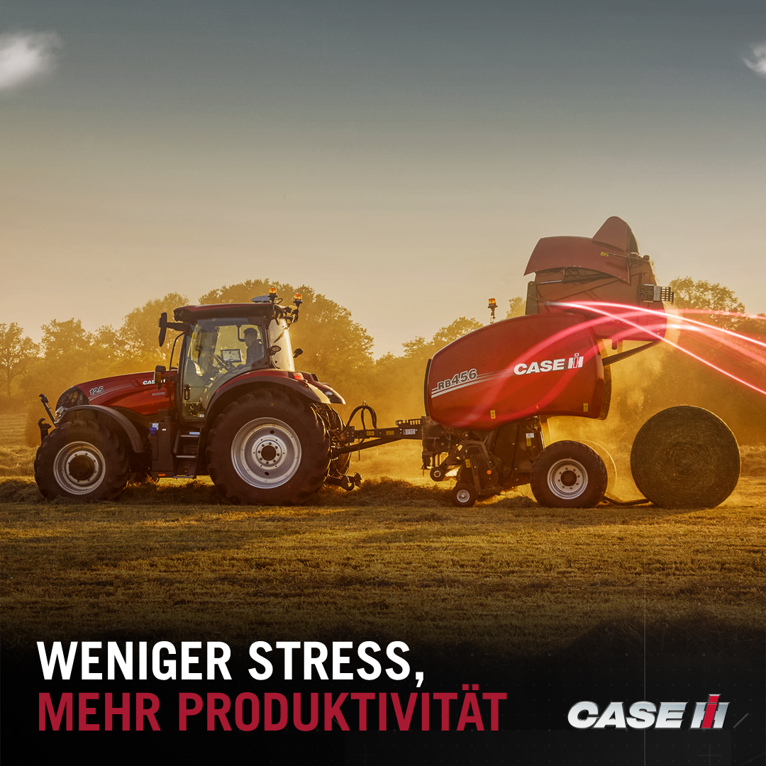 Aktuelles Angebot Case IH Pressen - Case IH Traktor mit Rundballenpresse
