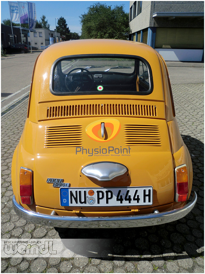 Klassische Folienbeschriftung für einen Oldtimer