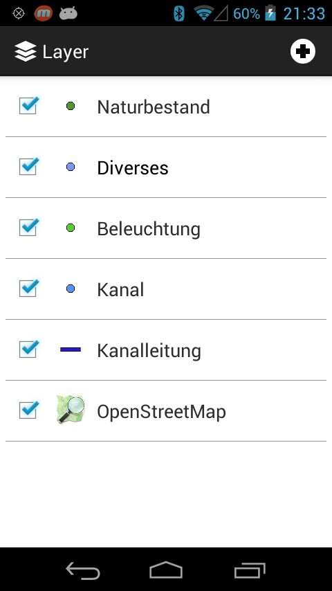 Verschiedene Features und Layer können gleichzeitig erfasst werden. Egal ob Punkte, Linien oder Flächen.