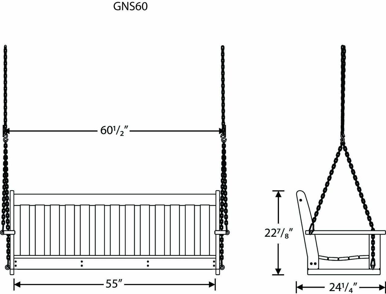 Vineyard Porch Swing Bench 150cm Meadow Lane
