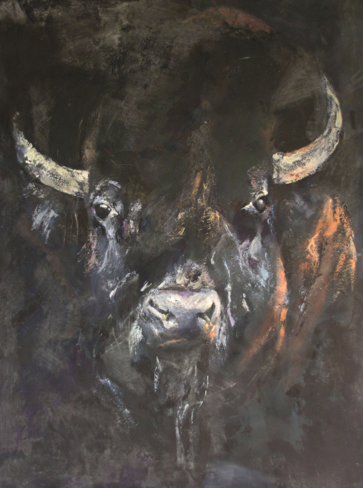 Dark Buffalo, Mischtechnik auf Leinwand 140x120 Verkauft!
