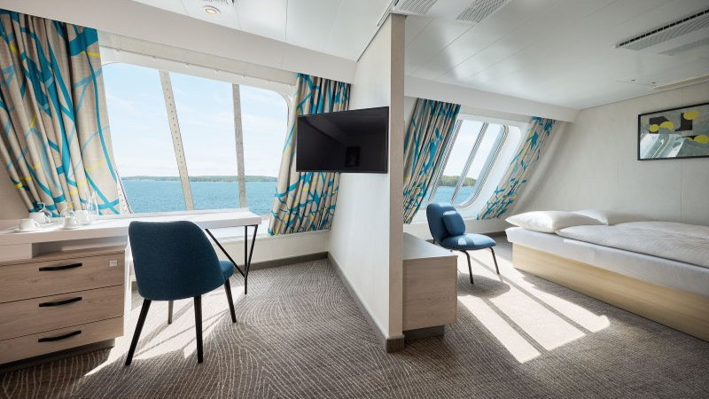 Mein Schiff 7 Doppelkabine mit aufgeklapptem Zusatzbett