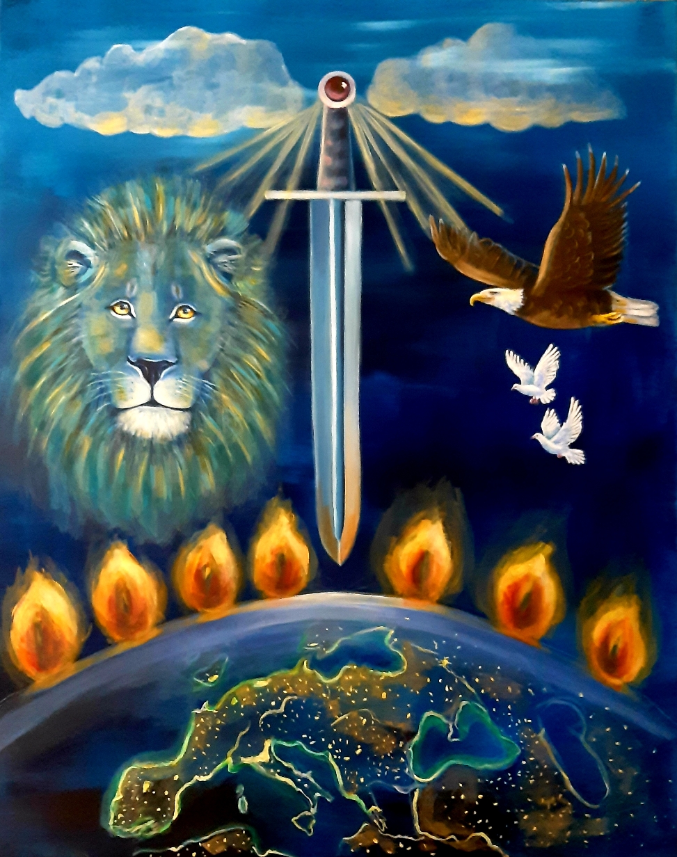 Freue dich Welt (Erweckung). 80x100 cm Acryl auf Leinwand 