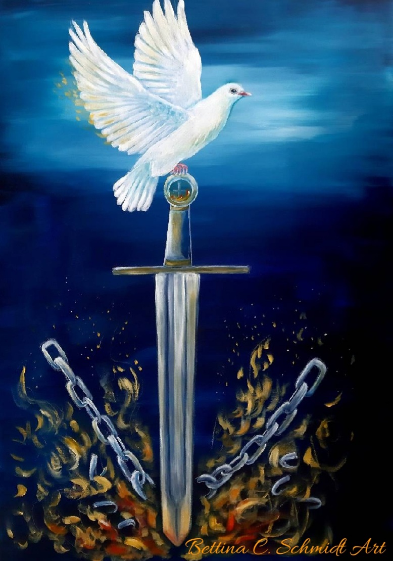 Das Schwert des Geistes. 50x70 cm Acryl auf Leinwand 