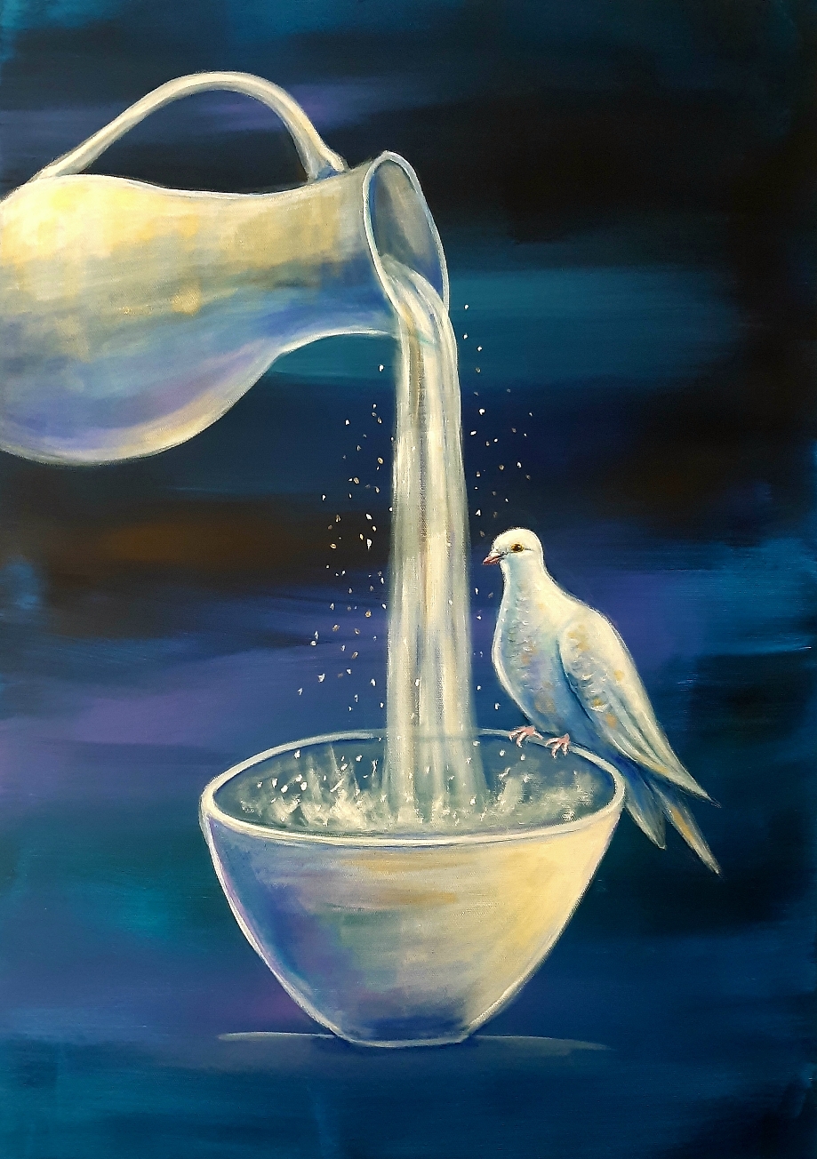 Krüge von lebendigem Wasser, Acryl auf Leinwand, 50x70 cm