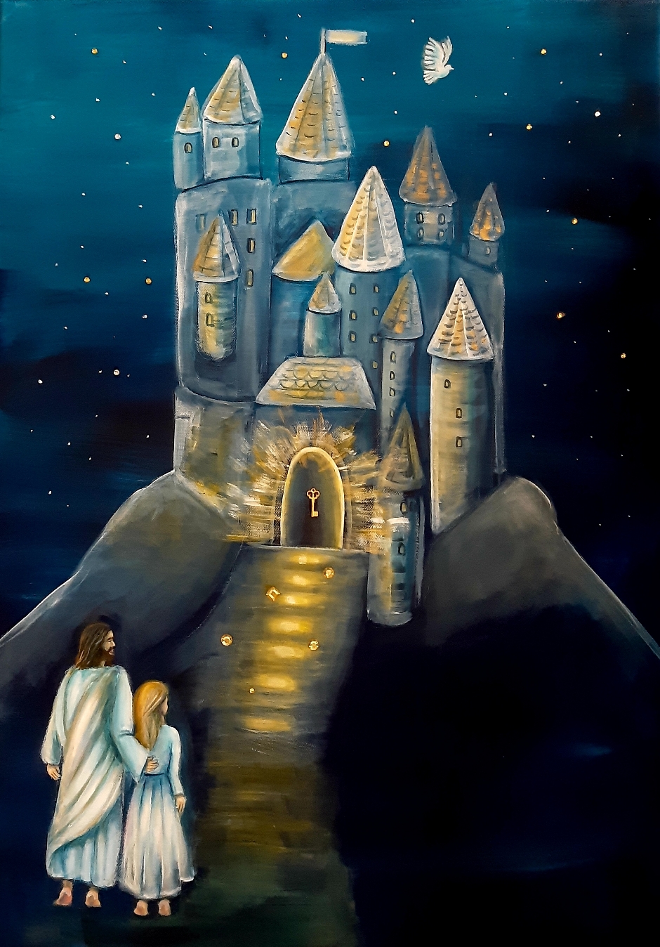 Meine sichere Burg. Acryl auf Leinwand 50x70 cm