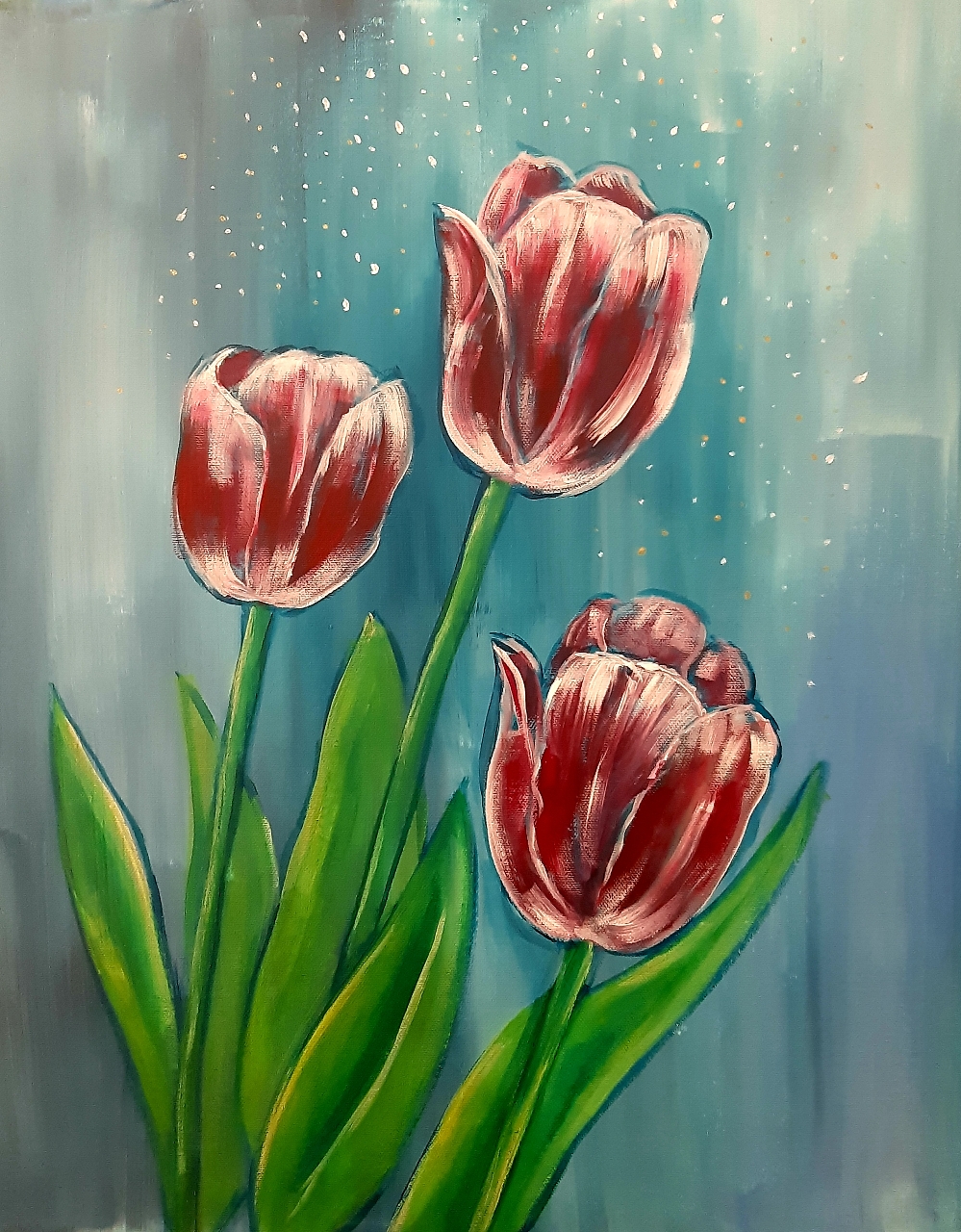 "Frühlingstulpen" Acryl auf Leinwand 40×50 cm