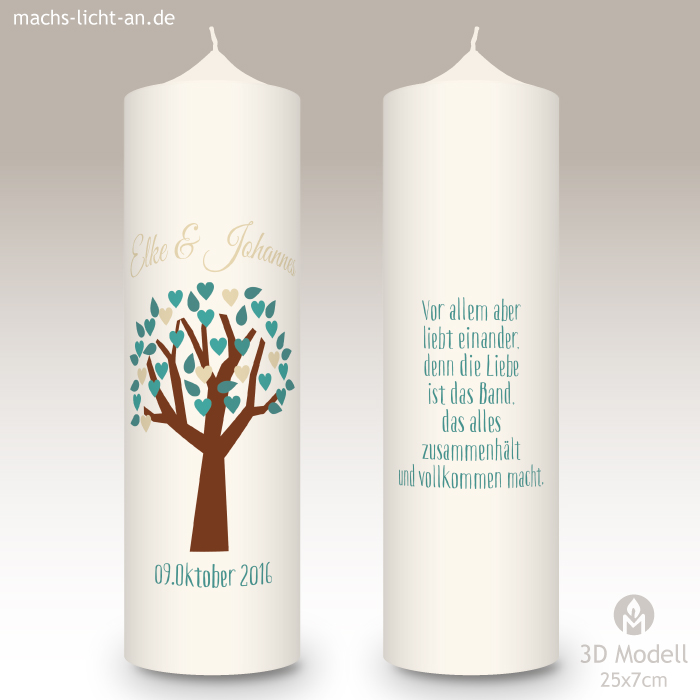 Hochzeitskerze Baum machslichtan