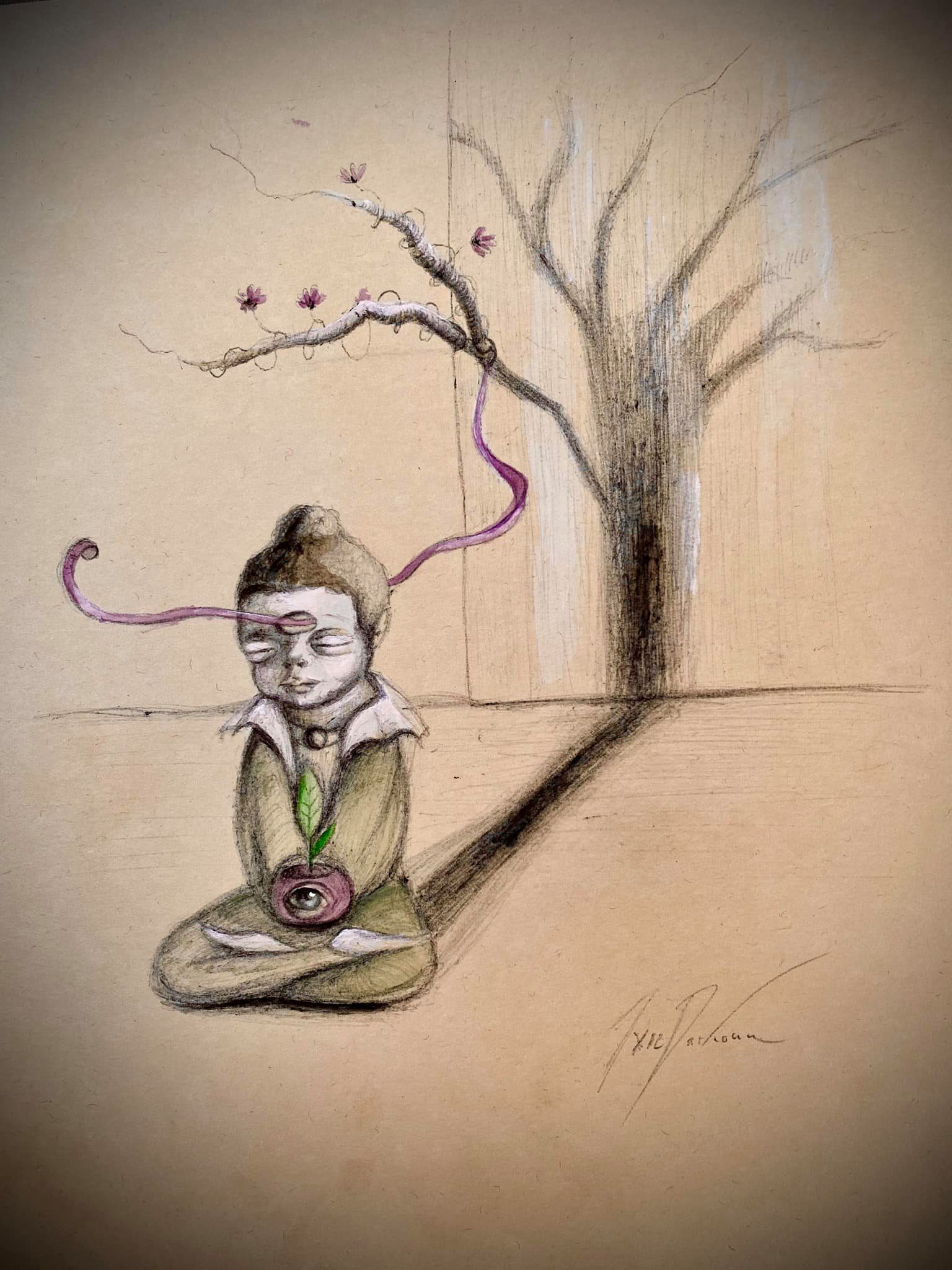 "Buddha - Purple - Shadow"• sold