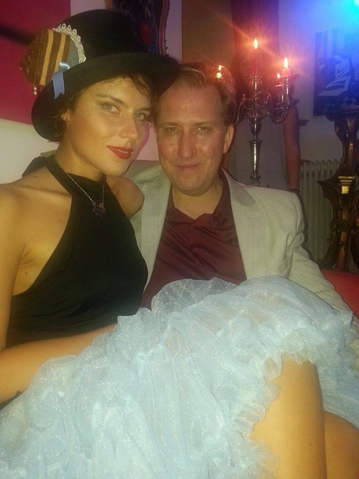 with the artist Mark Kostabi