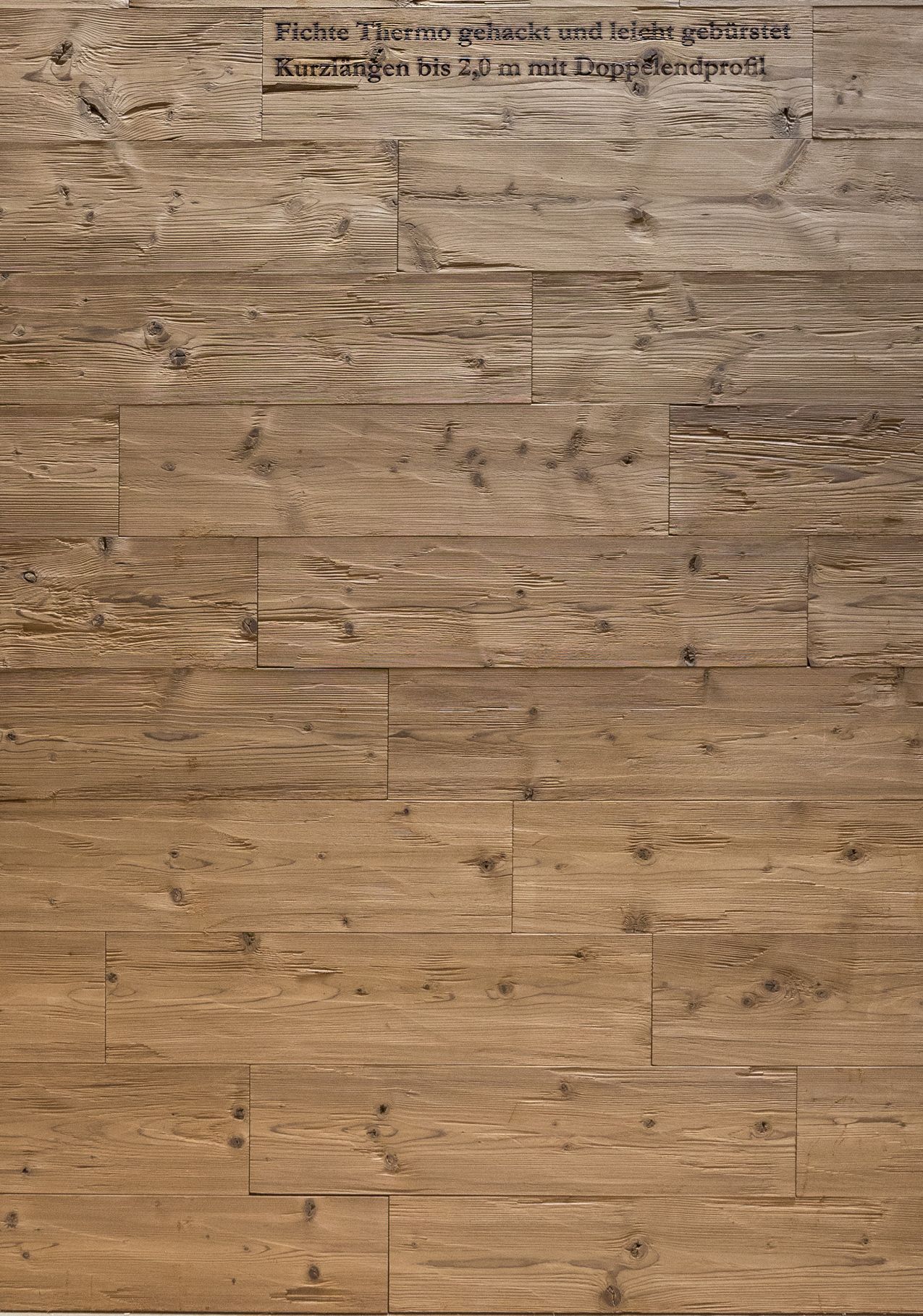 Thermo Fichte Wandverkleidung gehackt gebürstet Vintage Holz